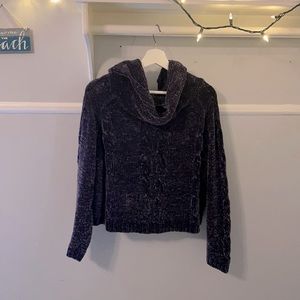 Super Soft Dark Blue Cowl Neck Sweater